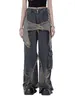 Jeans de mujer Estilo gótico Y2K Retro Agujeros rotos Mujer Diseño irregular Sentido Cintura alta Pantalones de arrastre finos de piernas anchas 30343