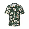 Chemises décontractées pour hommes Chemise de vacances élégante Daisy Homme Fleur blanche Imprimer Hawaii Conception à manches courtes Blouses surdimensionnées Idée cadeau