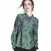 2023 chinese style traitial hanfu blouse autumn spring jacquard traditial qipao lady lg sleeve chegsam hanfu blouse z16F#