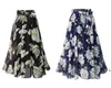 Plus Size Floral Print LG Jupe 4XL 5XL Femmes Bow Tie Up Beach Maxi Jupe 2019 Casual Streetwear Boho Jupe d'été Femme n9sM #