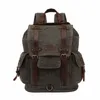 vintage canvas leather waterproof backpack travel mochila vintage masculina Rucksack men backpack waxed canvas Laptop Bagpack R3lB#