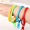 Link pulseiras brinquedo colorido arco-íris mix cor jóias zip presentes para crianças 5 pçs pulseiras de plástico ecológico pulseira com zíper