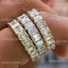 Pierścienie zespołowe Huitan luksusowy mikro utwardzony kwadratowy sześcien cyrkonu obiecuje Pierścienie miłosne dla kobiet zaręczyny biżuteria ślubna gorąca sprzedaż upuszczenie statku Pierścień T240330