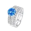 Pierścionki ślubne 2 karat 925 Sterling Silver 8 mm Gra Moissanite Diamond Wedding Pierścień Pierścień dla kobiet luksusowy prezent biżuteria 24329