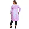 Plus Size Lg Mouw Elegante Tie Dye Tuniek Tops Vrouwen Lg Losse Hi Low Swing Blouse T-shirt Fit flare Grote Maat Casual Tops Z6xT #