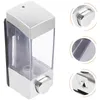 Liquid Soap Dispenser 2 Pcs Wall Mounted Shampoo Container Bathroom Hanging Abs Pressed