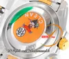 126713grnr dd3285 Otomatik Erkekler İzle CF CF İki Ton Sarı Altın Seramik Siyah Dial 904L Çelik Bilezik Süper Edition Aynı Seri Kart Puretime ReloJ