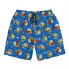 Shorts masculinos Board Northeast Big Flower Y2K Retro Swim Trunks Azul Respirável Correndo Surf Tamanho Grande Praia Calças Curtas