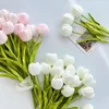 Fleurs décoratives en Silicone au toucher réel, fausses tulipes de haute qualité, décoration de maison, fausses fleurs artificielles pour fête de mariage