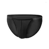 Calzoncillos para hombre, ropa interior Sexy con cinturón transparente, ropa interior fina de seda de hielo, suspensorio convexo en U, bragas deportivas transpirables de cintura baja, Slip para hombre