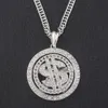 Hip Hop Street Dollar Turntable Necklace Rap Hiphop kan vända dollarhänge Tiktok tjäna mer 7S26