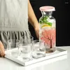 Cookware Sets RHE 1.2L Big Capacity Glass Water Pot Cold Bottle Handle Jug Kettle Transparent Juice Teapot Pitcher