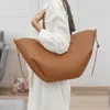 Nouveau grand sac à bandoulière en cuir véritable pour femmes 2023 Tendance Designer Simple Couleur Solide Grand Sacs fourre-tout de grande capacité Sacs à main 82TL #