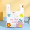Storage Bags 50 Pcs Food Grade Plastic Transparent White Takeout Bag Supermarket Convenience Store Shopping Tote Printed Color