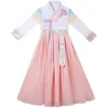 Abbigliamento tradizionale coreano Ragazze Hanbok Ricamo Manica Lg Costume di danza antica Performance sul palco Retro Court Dr o104 #