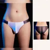 Sous-vêtements Sexy Hommes String Huile Brillante Grande Poche U Convexe G-string Lisse Glace Sous-Vêtements En Soie Mince Maille Transparente Culotte Érotique