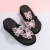 Casual Shoes 2024 Summer Women Fashion Silver Rhinestone Flat Heel Sandals Bling Diamond Narrow Band Flip Flops Beach Slippers Female