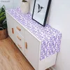 Masa Runner Purple Hydrengea Çiçekler Keten Koşucular Dresser Eşarplar Dekor Yemek Düğün Süslemeleri YQ240330