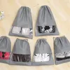 Sacs de rangement gris chaussures organisateur sac placard portable non-tissé voyage imperméable poche vêtements classés