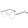 Montature per occhiali da sole Montatura ovale retrò Occhiali da vista in acetato in lega di moda per unisex Occhiali da vista rotondi con montatura completa Lenti personalizzate1903