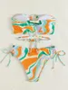 Women's Swimwear Hollow Out Bodice Multicolor Two Piece Bikini Set Swimsuit Women Beach Style 2024 Bathing Suit