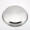 Teller aus rostfreiem Stahl nichtmagnetisch flach rund teller tragbarer Schale Obstkuchen Backwanne (30 cm Silber)