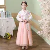 Abbigliamento tradizionale coreano Ragazze Hanbok Ricamo Manica Lg Costume di danza antica Performance sul palco Retro Court Dr o104 #