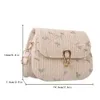 Sac à bandoulière tissé pour femmes Sac à bandoulière réglable Tissage Fr Bourse Fermeture à loquet Sac à bandoulière Femme Sac de plage d'été V2XF #