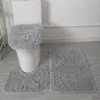 Bath Mats Winter Bathroom Mat Set Soft Fluff Shower Carpet Non-slip Floor For Bedroom Toilet Rugs Cover