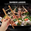 Sashimi Düzenleme Kereste Simülasyonu için 5 Bambu Merdiveni Setleri Set Seti Yapay Süsler Kullanışlı Minyatür Suşi Tepsi Gerçekçi