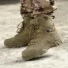 Caminhada do exército ao ar livre masculino 76 Inverno/outono Sapatos táticos de moda homens deserto Militares Propertícios de trabalho de combate à prova d'água Botas de caminhada 5 s