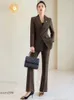 Senior Office Lady Suit For Women Work Wear Unique Design Blazer Formal Slim Fit Pant Sets Female Solid Outfits 2 Piece 240127