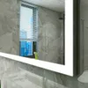 Écran intelligent LED pour salle de bain, miroir HD mural de maquillage lumineux, lumière blanche, simple touche (norme américaine), 1 pièce