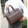 Aktetas Voor Mannen PU Lederen Handtas Laptop Schouder Kantoor Busin Vintage Menger Crossbody Portfolio Mannelijke Tas voor Document p6PX #