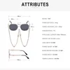 Men Women Punk Sun Glazen merkontwerper retro legering Polygon zonnebril Dames luxe tinten met een ketting lanyard zonnebril 240320