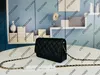 Retro espelho qualidade designers carteira na corrente saco acolchoado preto bolsa das mulheres de couro real caviar bolsa ombro