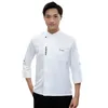 Overalls Lg Mouw Heren Hotel Catering Restaurant Kantine Keuken Herfst en Winter Chef Uniform Gedrukt Logo J4HR #