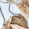 Saco quadrado redondo mulit estilo palha bolsas femininas verão rattan artesanal tecido praia círculo bohemia bolsa moda