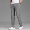 Pantalon d'été pour hommes, extensible, lisse, classique coréen, fin, noir, gris, costume décontracté, marque masculine, taille élastique, 240321