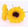 Fleurs décoratives artificielles de tournesol jaune, ornements: 25 pièces, tenue de mariée florale, artisanat de jardin DIY