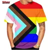 Mode 3D -tryckning Rainbow Graphic T -skjortor för män Kvinnor Hiphop Streetwear Tee Tops Casual Short Sleeve Mens Tshirt 240318