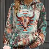 Anker Leopardenmuster Känguru-Taschen-Hoodie Lässige LG-Ärmel Hoodies Sweatshirt Damenbekleidung Plus Size Kapuzenpullover Q7yC #