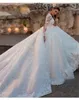 gorgeous White/Ivory Full Sleeves Appliques Backl Wedding Dr 2024 Ball Gowns Court Train Bridal Gowns Vestido De Noiva w7g5#