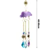 Dekorativa figurer Faux Crystal Cloud Wind Chime Sun Catcher Shiny Rhinestones Chimes Pendant Rainbow Maker Hängande prydnad