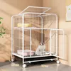 Portadores de gatos gaiolas de arte de ferro casa moderna villa dupla camada doméstica extra grande cão especial cama para animais de estimação produto