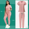 Hôpital Vêtements chirurgicaux Uniformes médicaux Femmes Scrubs Ensembles Médecins Infirmières Accories Clinique Dentaire Beauté Sal Workwear Set L3JC #