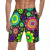 Erkek Şort Mayoları Renkli Retro 60s Tahta Yaz Geometrik Vintage Y2K Kısa Pantolonlar Erkek Spor Fitness Hızlı Kuru Yüzme Sandıkları