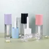Bouteilles de stockage à paroi épaisse de 6ml, tube à lèvres transparent, conteneur d'emballage de brillant cosmétique avec grande brosse