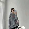 Hoody Kith Giyim Sonbahar Kazak Erkekler Doğal Renk Basketbol Gömlekleri Mektup Çıkartları Sweatshirt Kot pantolon veya şort için mükemmel 4647