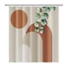 Nordic Abstract Art Mid Century Shower Curtain Polyester Fabric Modern Morandi Color Block Boho Bath Curtains For Bathroom Decor